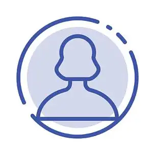 头像,女孩,人,用户蓝色虚线线图标