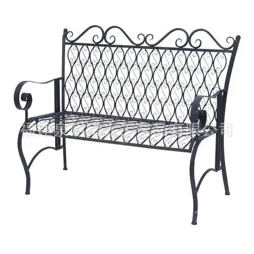 欧式铁艺沙发长椅 户外广场双人座椅 公园阳台庭院休闲椅 可定制