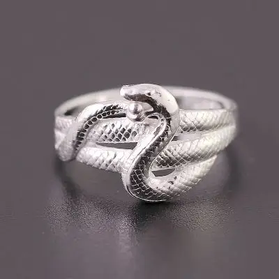 999纯银戒指 足银 眼镜蛇创意指环手工银饰品 韩 男女戒子开口