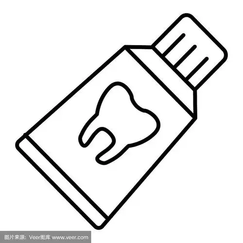 牙膏轮廓图标.牙科保健的概念.矢量图标孤立在白色.每股收益10