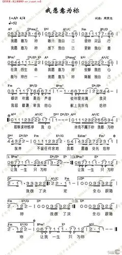 我愿意为你简谱