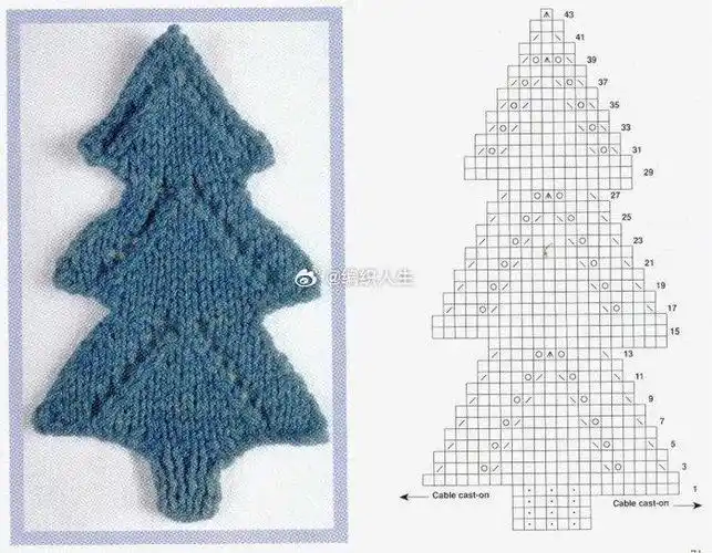 2/ 6棒针编织叶子图解呈现了多样的叶子形态,可以装饰在毛衣,围巾等