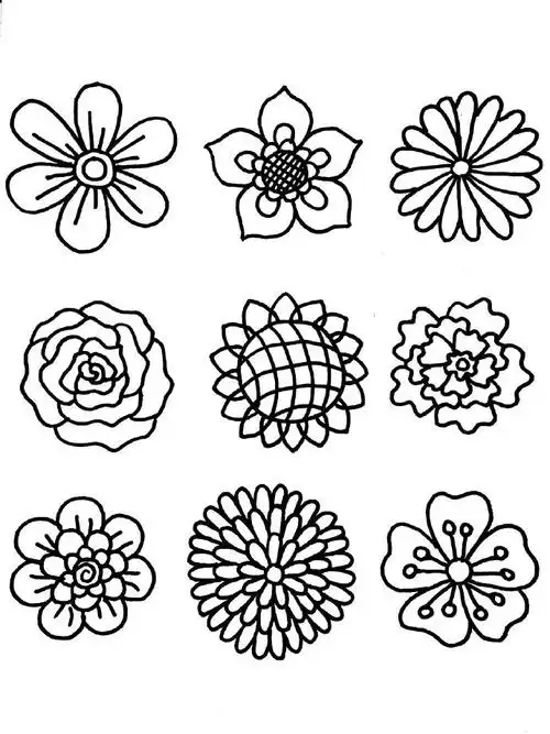 花的对称图形简笔画