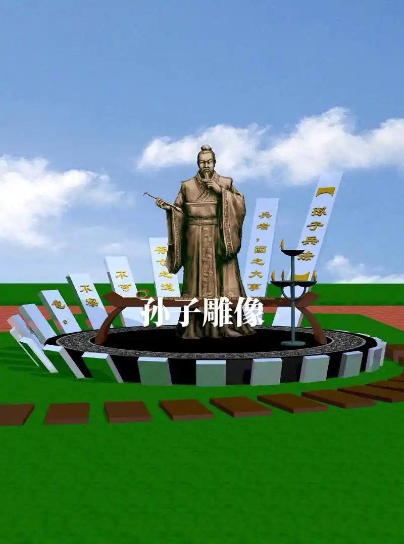 人物雕塑简介:孙武,中国春秋时期军事家,尊称兵圣或孙子,所著 - 抖音