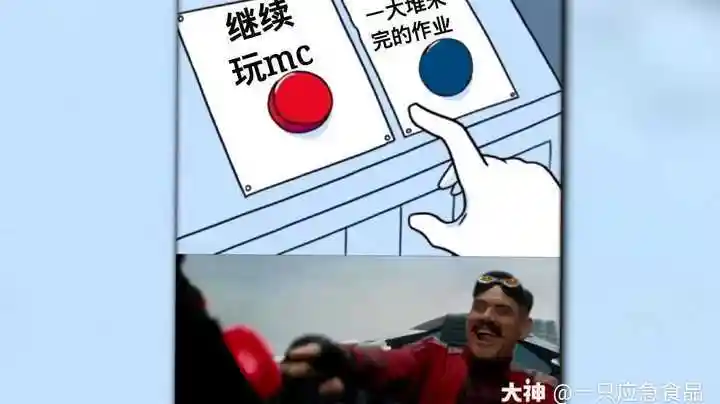 梗图中角色进行的选择,它选择的结婚代表的是大部分mc玩家的选择结果.