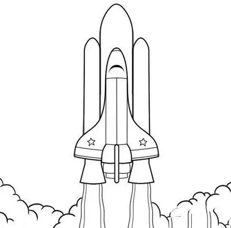 刚起飞的火箭简笔画ps家园网