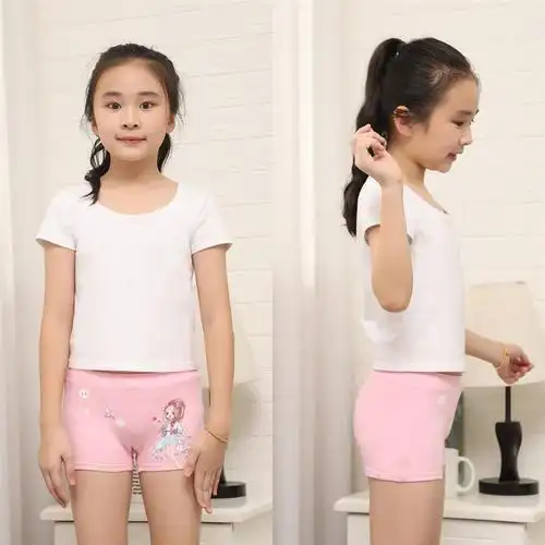 类4条装女童内裤纯棉大中小童平角裤头小女孩短裤儿童内裤女