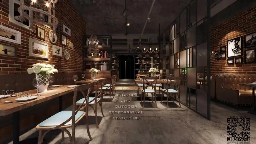 复古餐厅 - 效果图交流区-建e室内设计网