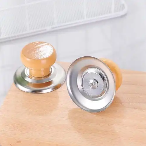 锅盖把手通用木头防烫锅盖帽钮顶柄提手盖头配件锅盖