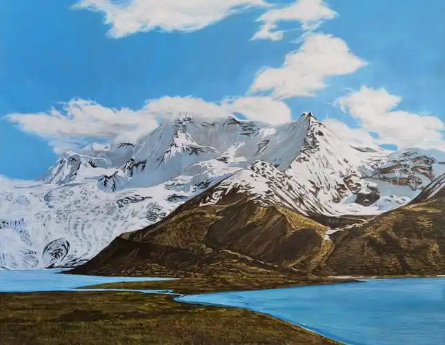 55--萨普》-杨光迈风景油画-布面(2021年作)】杨光迈雪山系列作品