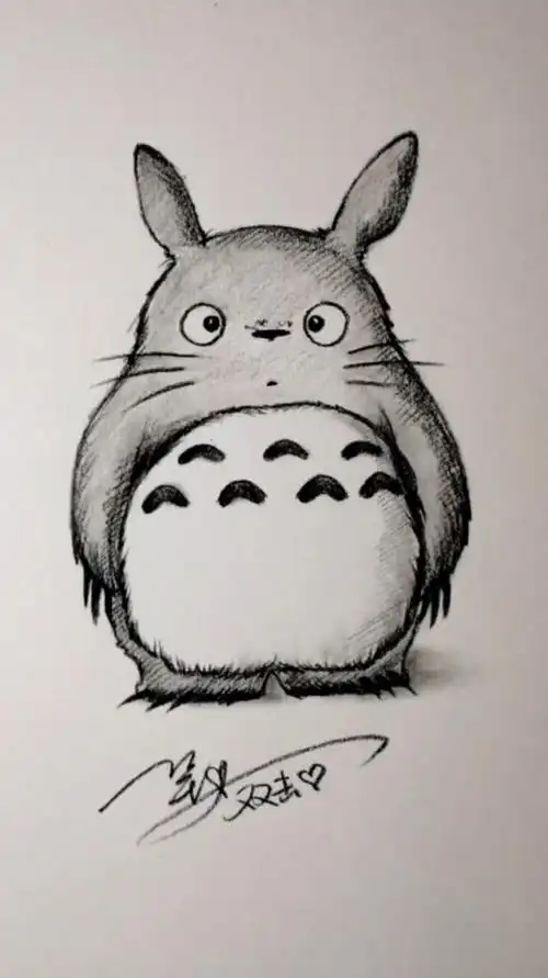 手绘#一支素描铅笔,6秒教会你画龙猫-度小视