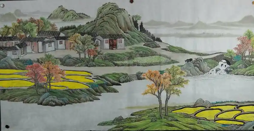 李老师5现作代家写意四尺山水画秋景