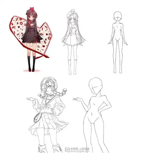 《角色衣服临摹练习—动漫人物服装入门训练》by 下骨瓷