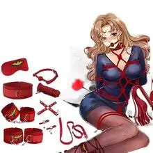 久爱sm外贸成人情趣性用品sm捆绑套装女用手铐乳夹口塞组合性用品