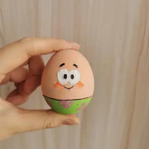 中午吃了两个鸡蛋,突然想在蛋壳上画画就留下来蛋壳了p5的颜色真的很