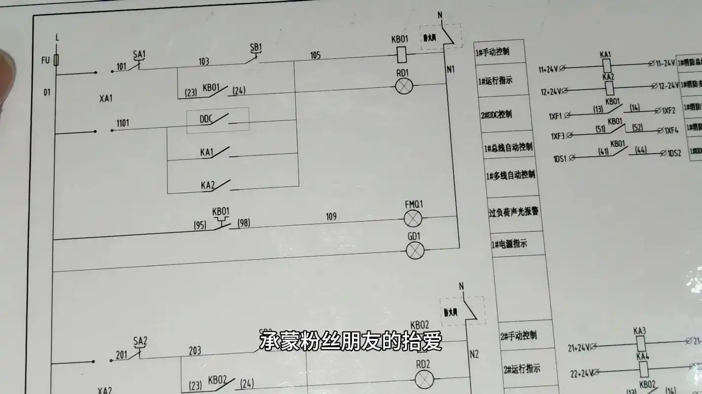 来说一下消防风机的二次接线图,也就是消防风机的控制回路这一章