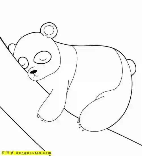 动物园最棒的明星10张圆滚滚熊猫卡通涂色简笔画