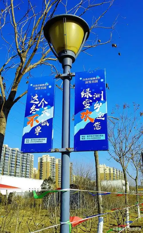 南阳铝合金道旗制作-悬挂式道旗设计-工艺灯杆道旗广告投放