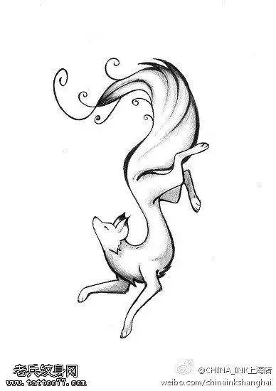 狐狸纹身手稿图片