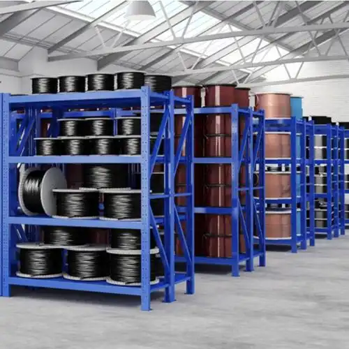 cbk实邦仓储轻型金属货架储物收纳架超市仓库置物货架蓝色2m06m2m4层