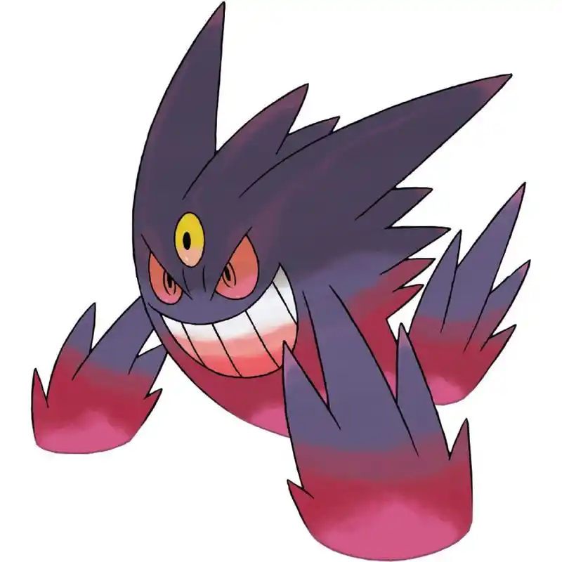 宝可梦图鉴0094:耿鬼(mega进化) 0094:耿鬼(mega进化) 属性:幽灵,毒