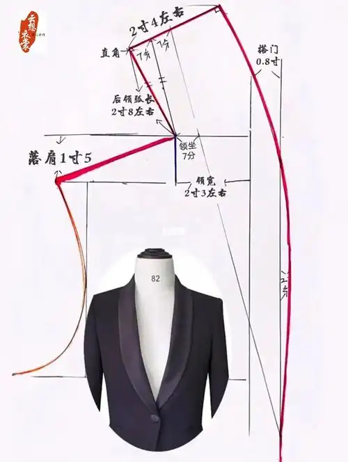 经典青果领裁剪图