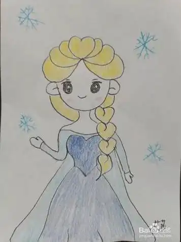 儿童简笔画艾莎公主