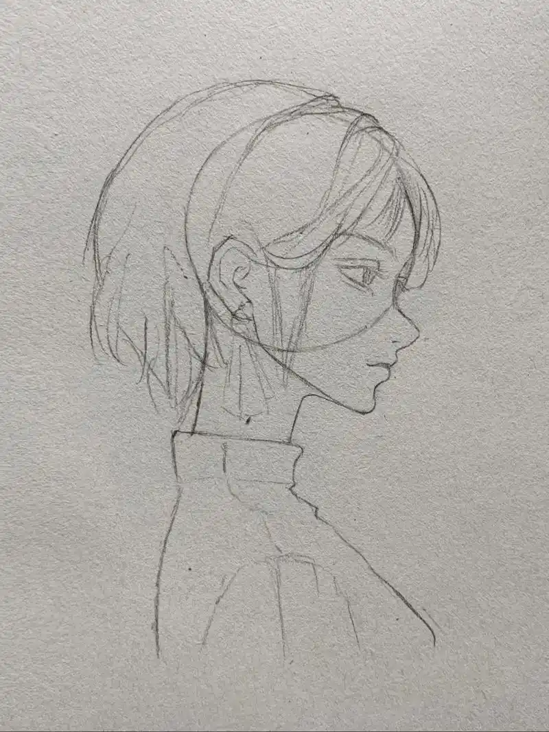 纯侧脸女生怎么画?简单好看值得练习～#铅笔稿 #教你画 #手 - 抖音