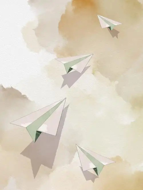 水彩 纸飞机