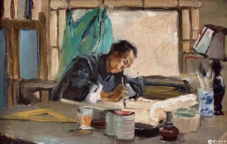 我的父亲_马克西莫夫油画训练班时期作品_任梦璋作品展_任梦璋在线