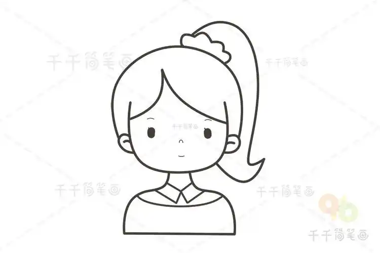 现代个性女生头像人物头像简笔画