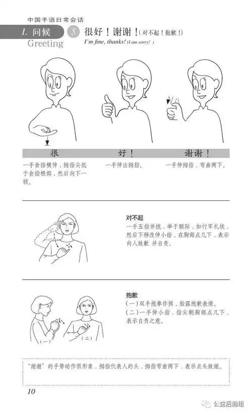 中国手语日常会话——问候-很好!谢谢!