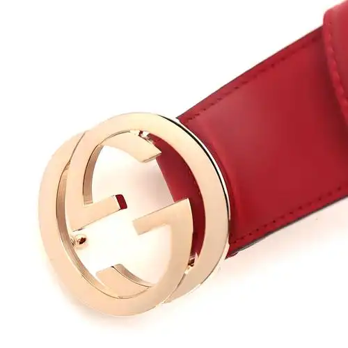 gucci/古驰 女士双g带扣真皮腰带 红色85cm