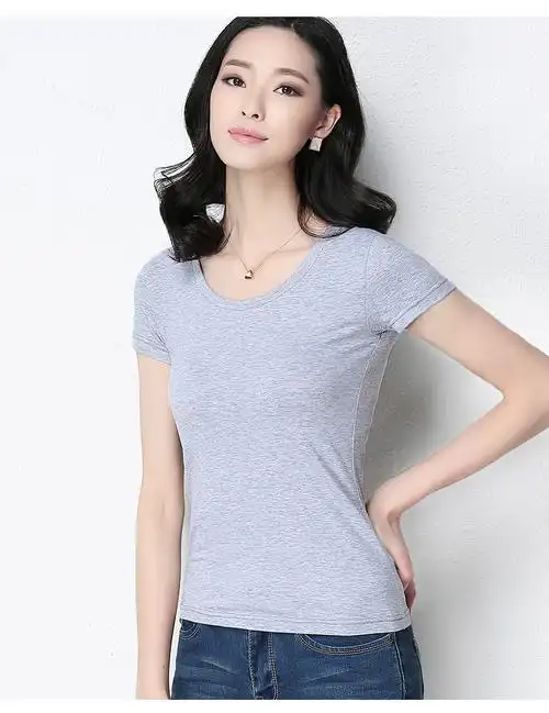 丹语2016春夏新款纯棉短袖t恤女小衫体恤潮修身大码胖mm打底衫秋