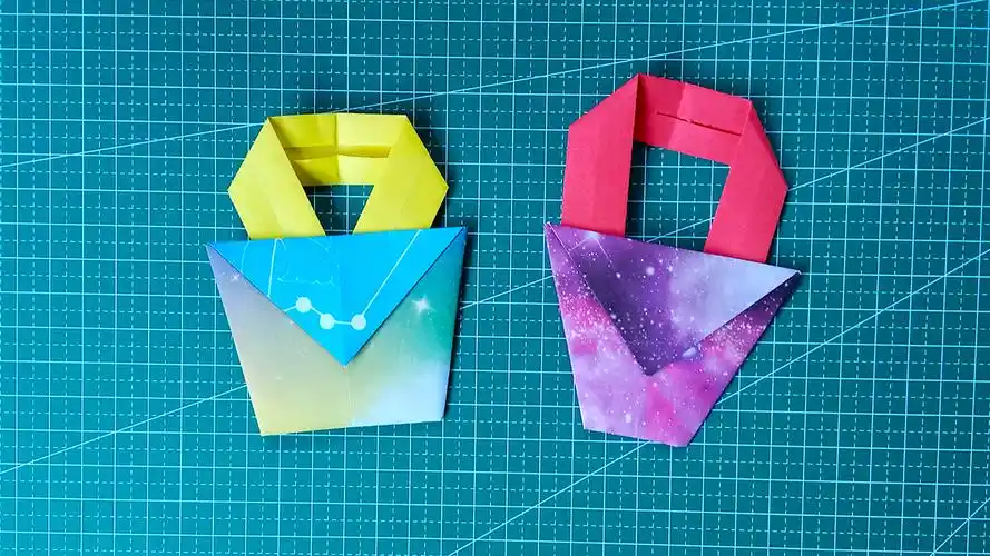 阿慧创意手工折纸视频教程,手提袋折纸,步骤简单易学#手工折纸#手提袋