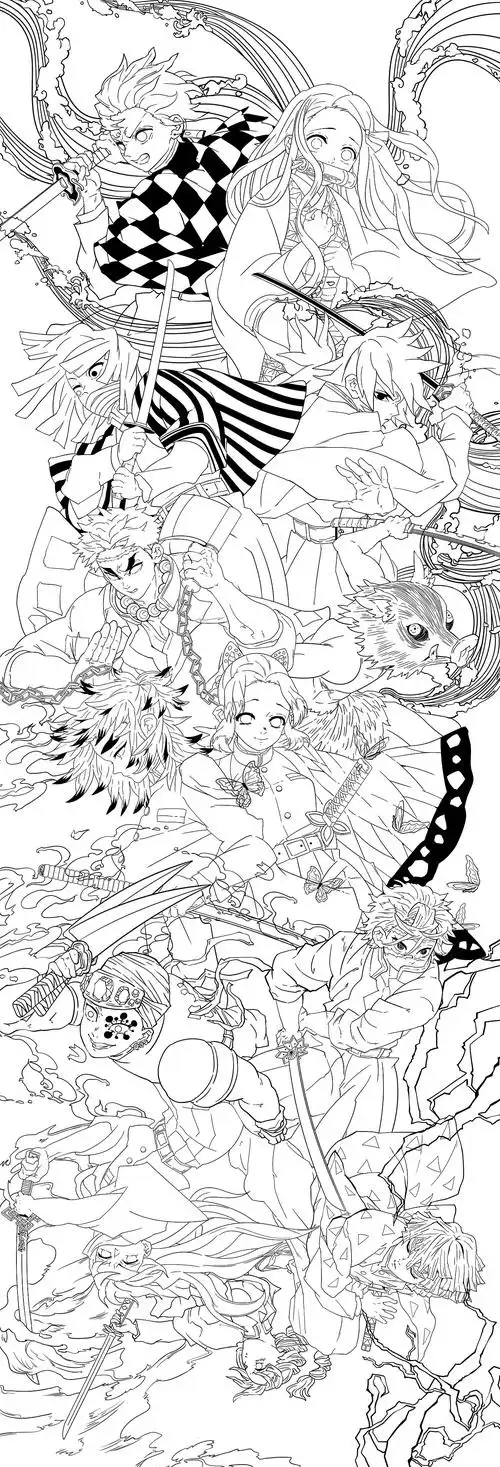 鬼灭之刃 线稿练习|插画|创作习作|impbear_原创作品-站酷zcool