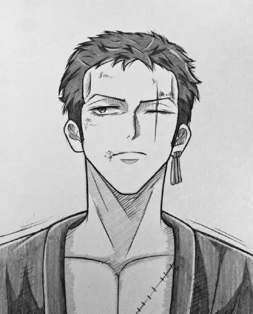 动漫人物素描手绘作品