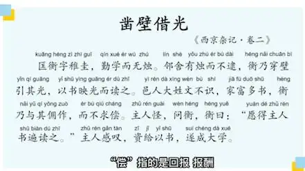 小古文《凿壁借光》