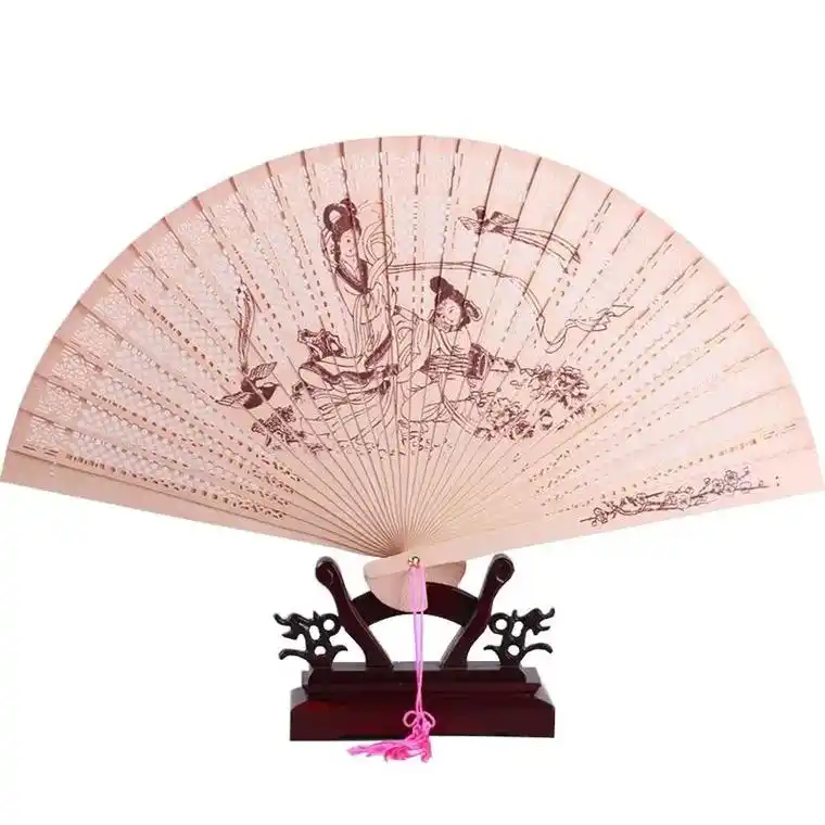 扇子古风折叠檀香木扇中国风手工木扇檀香扇折扇镂空古典女扇随身