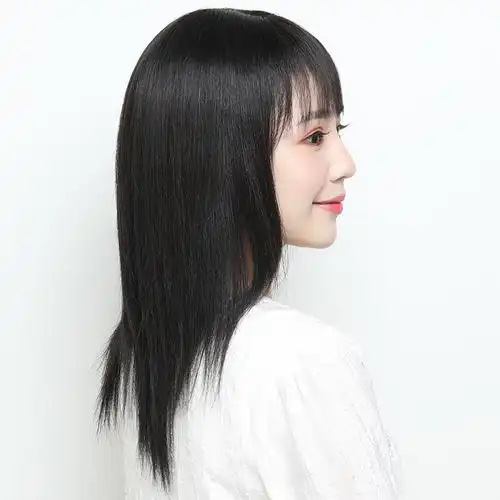 假发长发长直发全真人发中分自然逼真碎齐刘海日常整顶假发