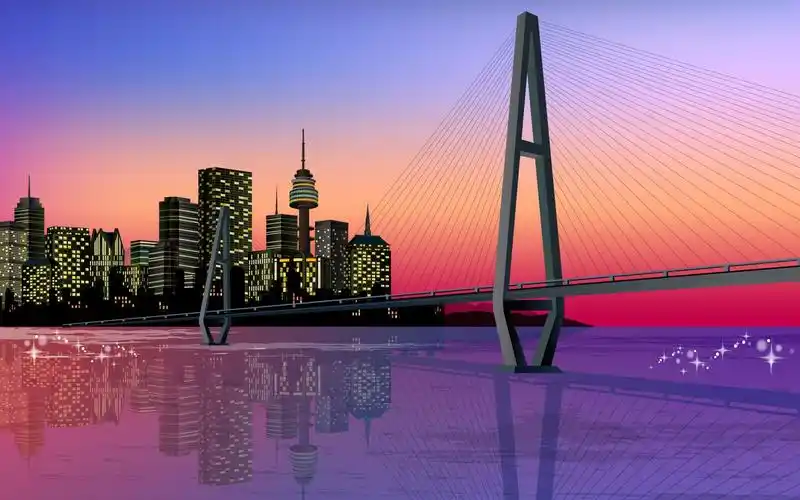 落日红霞城市,高清图片,电脑桌面-壁纸族