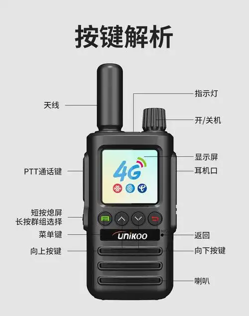 unikoo 对讲机远距离全国通5000公里双模公网对讲机 工地户外酒店饭店