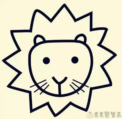 简笔画狮子头的画法