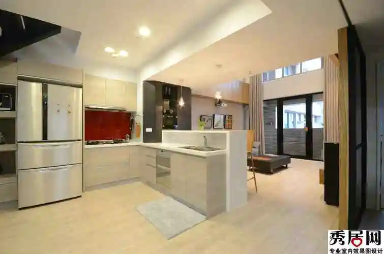 厨房客厅一体化中间用吧台隔开好不好 白色实木吧台隔断装修效果图