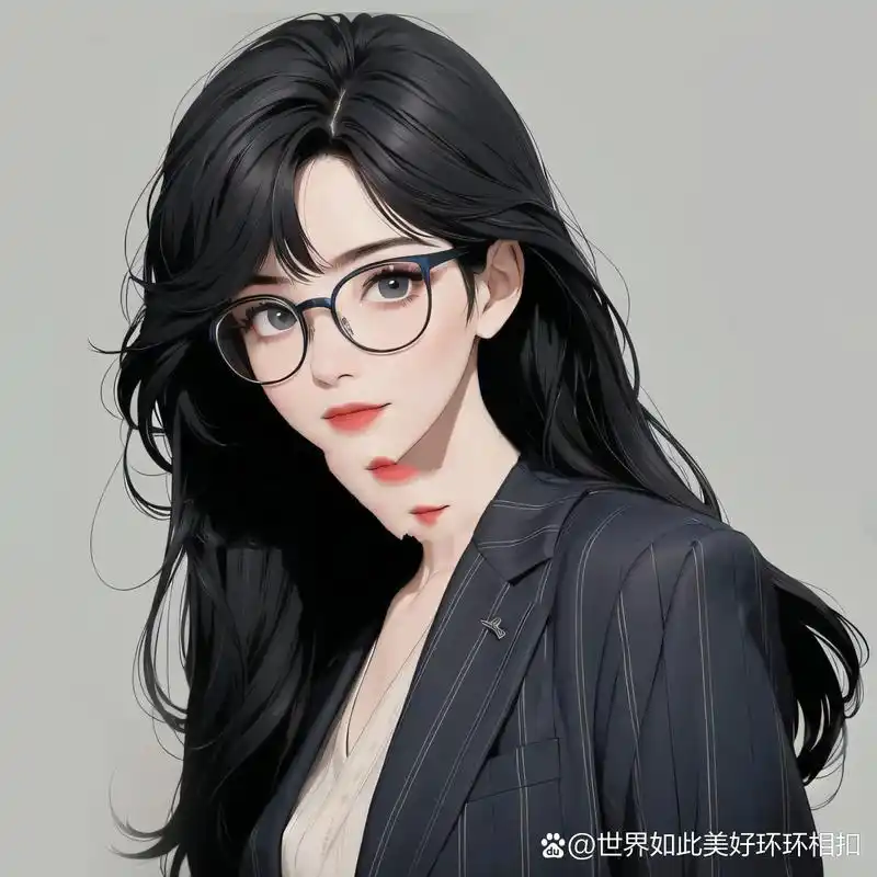 7815职业女生头像/温柔斯文的带眼镜女生