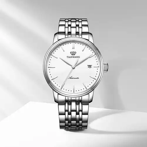 天王表机械表男表官方正品钢带商务休闲男士手表小表盘男表5934