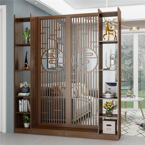 (今日5折)新中式玄关入户屏风简约现代进门客厅隔断柜办公室遮挡置物