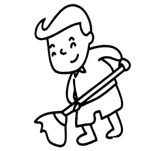 献给亲爱的父亲简笔画拖地的老奶奶简笔画图片男孩做家务简笔画拖地