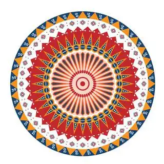 一套手绘的东方元素黑曼陀罗亚洲传统设计epsai矢量模版下载