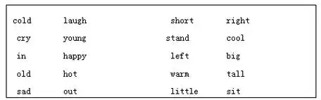 【题文】给下列反义词连线.(10分)